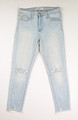This is a pair of light blue, skinny, distressed jeans by Just Black Denim, Size 29.