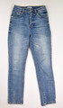 This is a pair of blue skinny button front jeans by Forever 21, size 25.