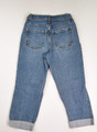 Women's Distressed Cuffed Blue Jeans, Size 4