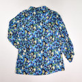 Women's Blue Pansy Print Blouse, Size XS