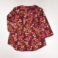 Women's Burgundy Floral Blouse, Size M Petite