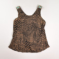 Women's Brown and Black Silky Tank, Size M
