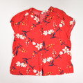 This is a red cap sleeve floral blouse by Old Navy, Size L.