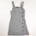 Women's Sleeveless Black Herringbone Short Dress by Mixed Threads