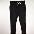 Women's Black Button Front High Waist Skinny Boohoo Jeans