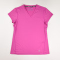 This is a pink, short sleeve activewear shirt by Arctic Cool, Size L.
