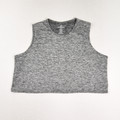 This is a grey heather cropped activewear shirt by Real Essentials, Size M.