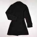 Women's Black Belted Lined Coat, Size S