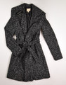 This black, knit, belted coat by Black Swan is a size S.