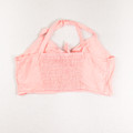 Women's Coral Linen Crop Top, Size XL