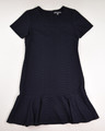 This is a blue heavyweight knit dress with embossed pattern, size 6, from Sharagano.