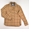 This is a tan plaid shirt by Wallace & Barnes, Men's Size M.