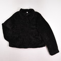 This is a black, cropped, faux fur jacket by Divided by H & M, Women's Size S.