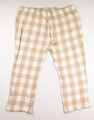 Women's Tan and White Check Flannel Pajama Bottoms, Size XXL