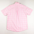 Men's Pink Short Sleeve Button Up Shirt, Size L