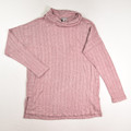 This is a pale burgundy cowl neck knit shirt by Peace & Pearls, Size M.