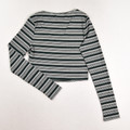 Women's Shein Green Stripe Crop Shirt, Size 6