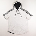 This is a grey short sleeve hoodie by Adidas, Size L.