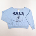 This is a blue, short Yale Sweatshirt, Women's Size S.