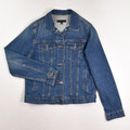 This is a blue denim jacket by Uniqulo, Women's Size L.