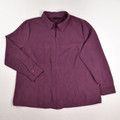 This is a plum, suede like, zip front blouse by Sonoma, Size 2X