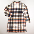 Women's Brown Plaid Long Coat by Pretty Garden, Size M