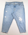 This is a pair of women's blue Old Navy High-Rise Slouchy Taper Distressed Jeans, Size 20.