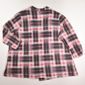 Women's Pink & Grey Plaid Open Cardigan, Size 22W