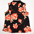 Women's Black Floral Silky Tunic Tank Size XL