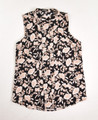 Women's Express S Black Floral Sleeveless Tunic Blouse