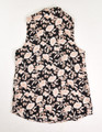 Women's Black Floral Sleeveless Tunic Blouse Size S