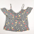 Women's Liberty Love Ruffled Sleeveless Floral Blouse Size L