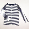 Women's Blue and White Striped T-Shirt Size M