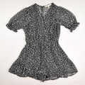Women's Black and White Row A Dressy Romper, Size L