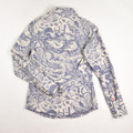 Women's Blue Patterned Blouse, Size 2