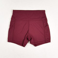 These burgundy bike shorts are size Small.