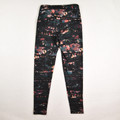 Women's Black Patterned Leggings, Size S