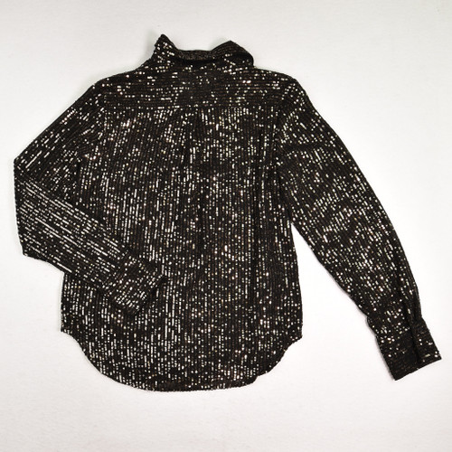 Women's Gold Sequined Blouse, Size M