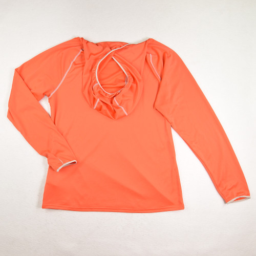 Women's Orange Long Sleeve Activewear Shirt, Size XL