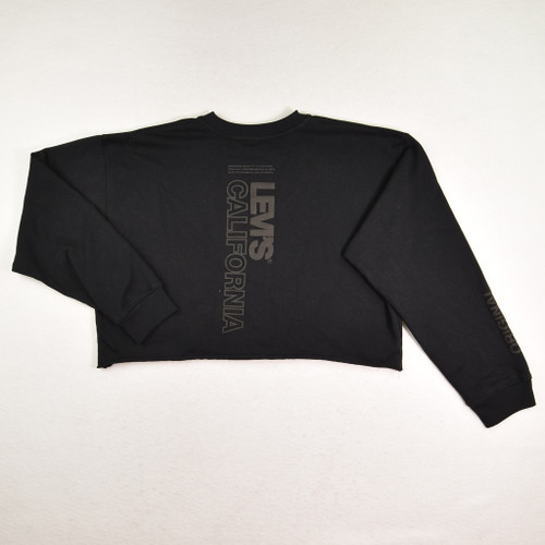 Women's Black Cropped Sweatshirt, Size S