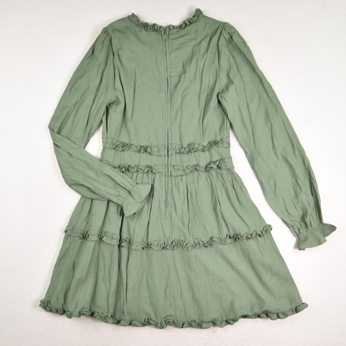 Women's Moss Green Long Sleeve Prairie Dress, Size M
