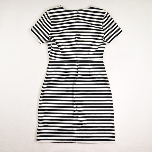 Women's Black and White Stripe Dress, Size S