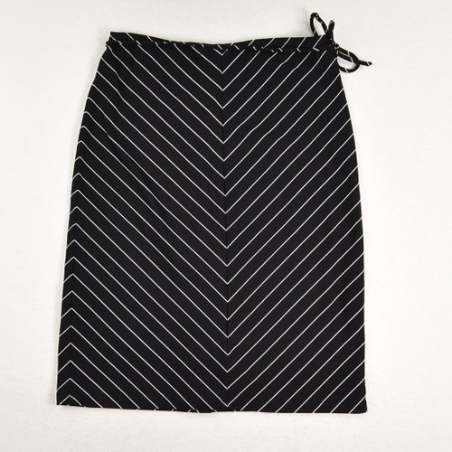 Women's Black and White Stripe Skirt, Size M