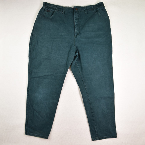 These green denim jeans by Lee are a size 22W.