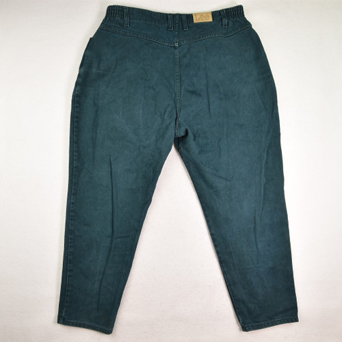 Women's Green Denim Jeans, Size 22