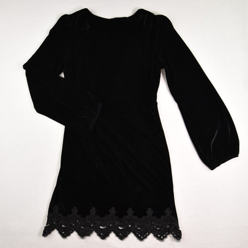 Women's Black Velvet Dress, Size M