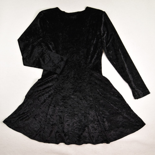 Women's Black Long Sleeve Velvet Dress, Size M