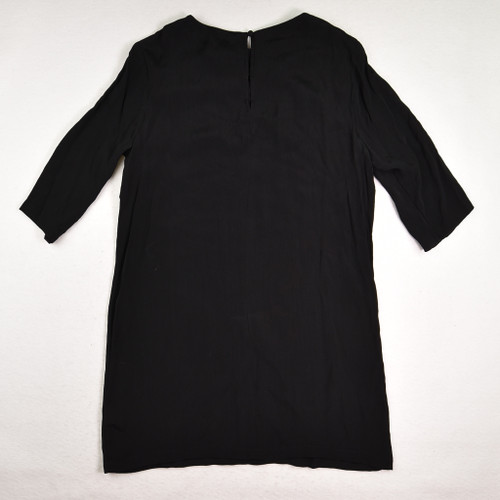 Women's Black Dress with Bright Embroidery Details, Size 10