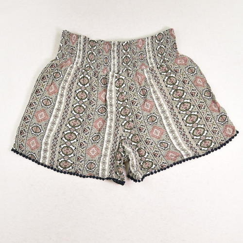 Women's Paisley High Waist Shorts, Size L