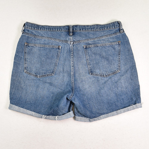 Women's Blue Denim Cuffed Shorts, Size 33